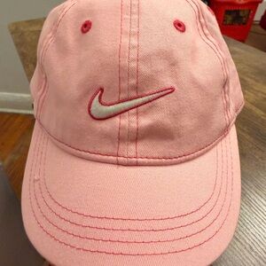 Nike Light Pink Cap with White Swoosh and Pink Outline